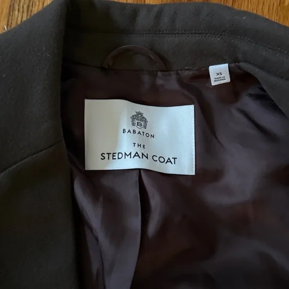 chocolate brown babaton wool coat - Picture 4 of 4